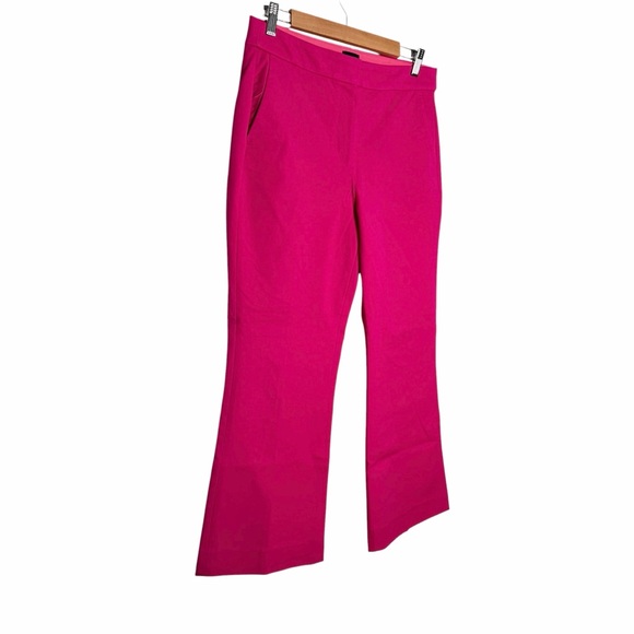 J. Crew Bright Pink Kelsey Cropped Flare Pants Size 8 - Picture 3 of 9